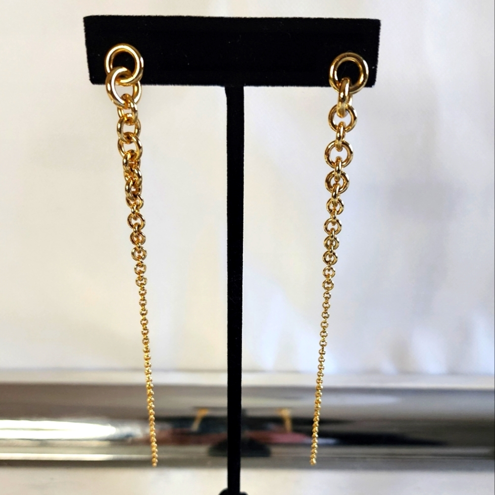 Michael Kors Gold Link Drop Chandelier Earrings